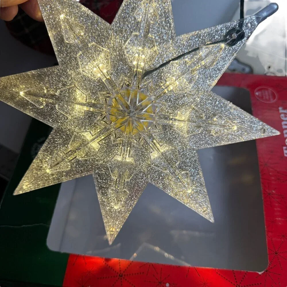 KURT ADLER Star Tree Topper Light Up Christmas Decor 8